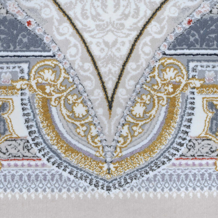Beige & Grey Persian Oval Rug 5X8 FT