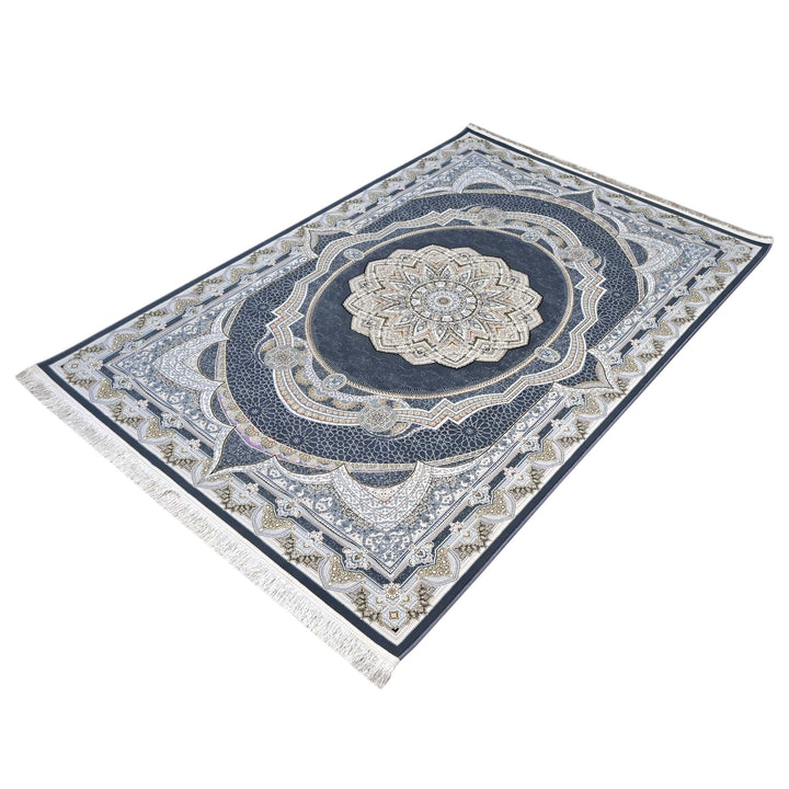Charcoal Grey Persian Oval Rug 5X8 FT