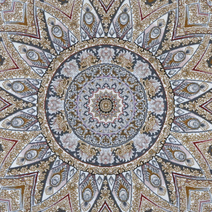 Charcoal Grey Persian Oval Rug 5X8 FT
