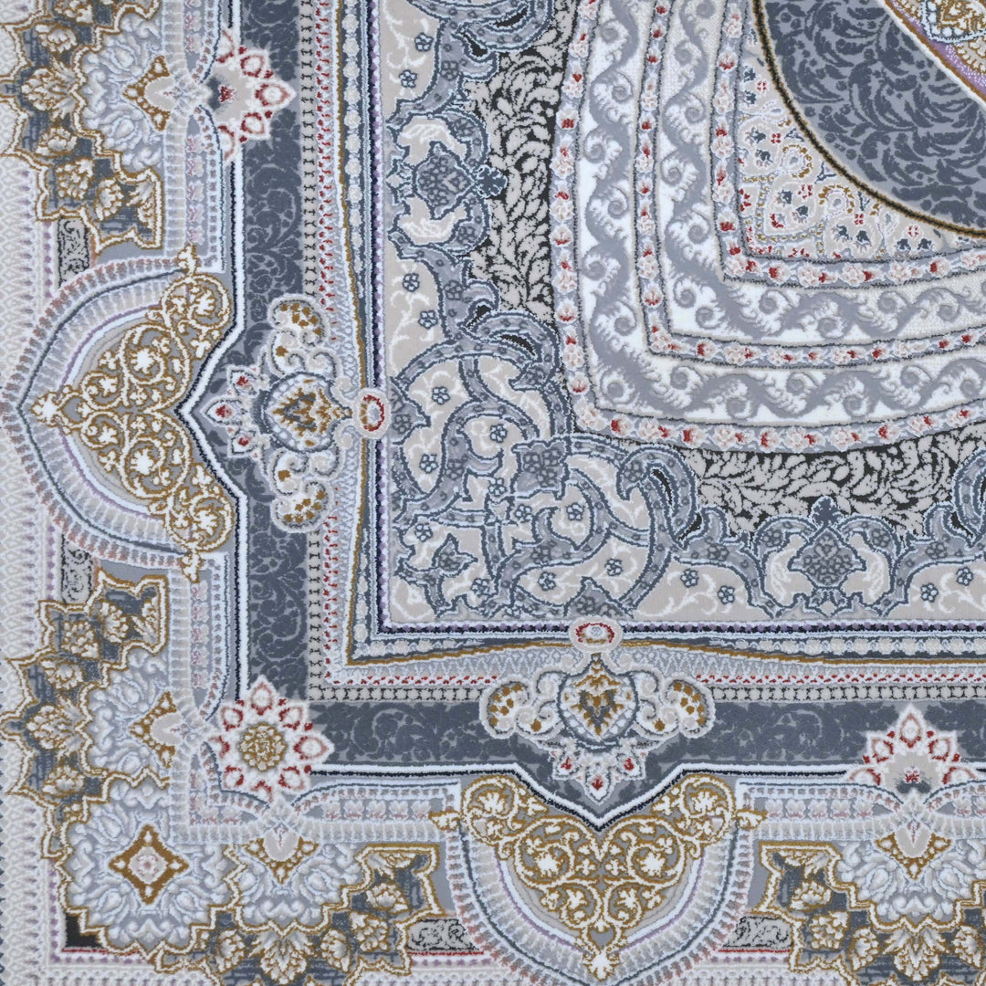 Charcoal Grey Persian Oval Rug 5X8 FT