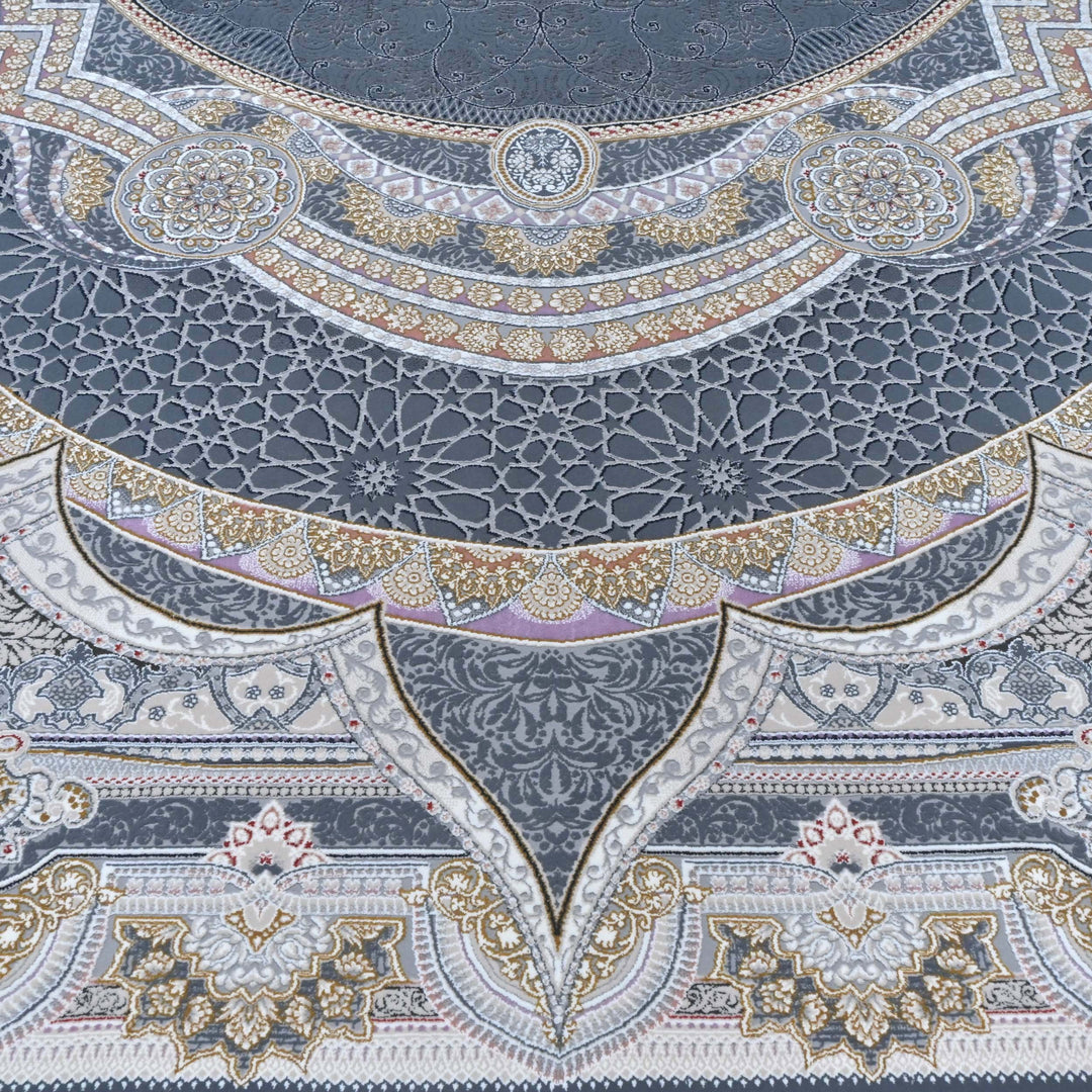 Charcoal Grey Persian Oval Rug 5X8 FT
