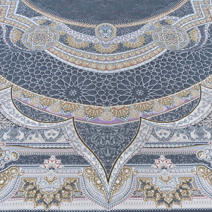 Charcoal Grey Persian Oval Rug 5X8 FT