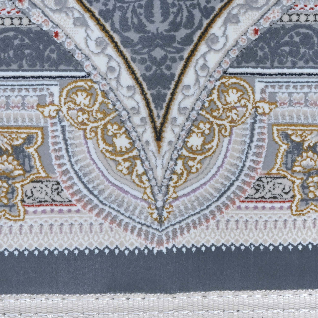 Charcoal Grey Persian Oval Rug 5X8 FT