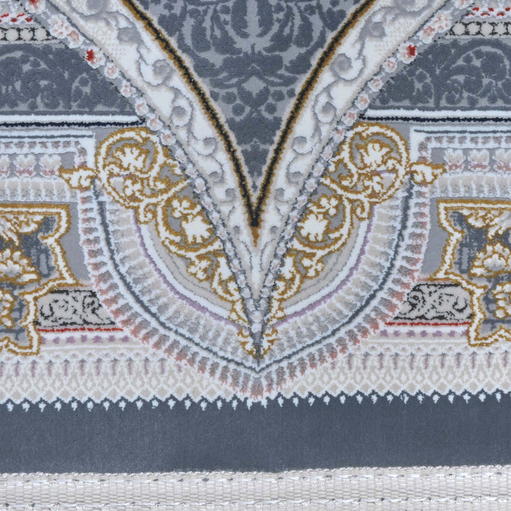 Charcoal Grey Persian Oval Rug 5X8 FT