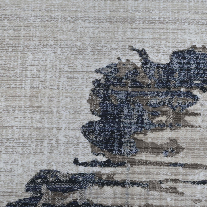 Grey & Ivory Abstract Turkish Rug 5X8 FT