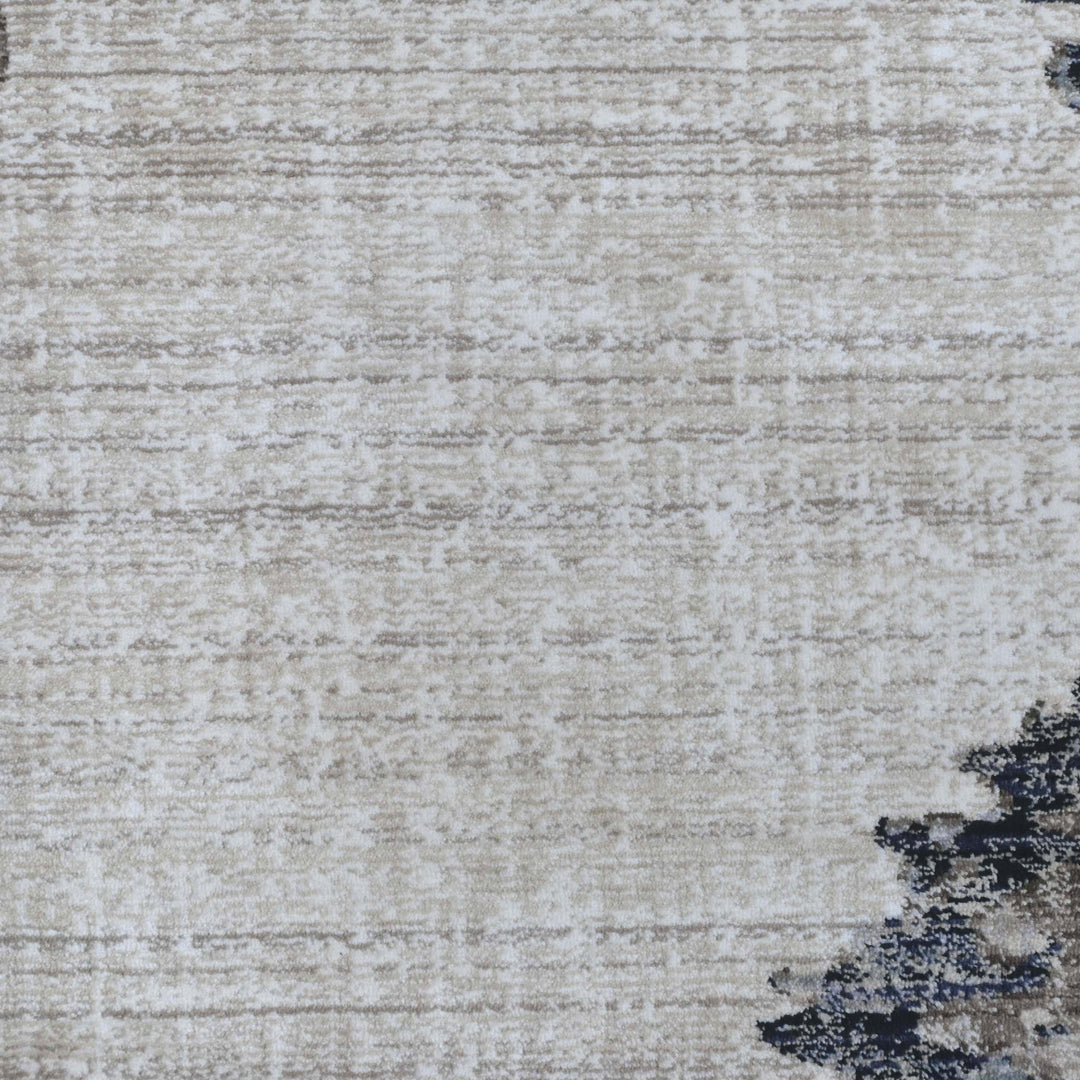 Grey & Ivory Abstract Turkish Rug 5X8 FT