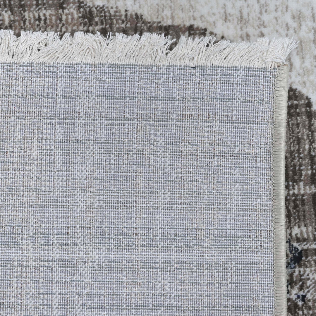 Grey & Ivory Abstract Turkish Rug 5X8 FT