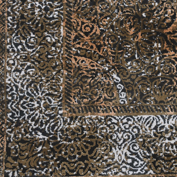 Copper Brown Abstract Turkish Rug 5X8 FT