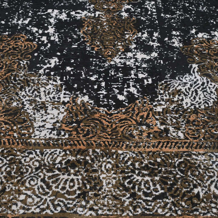 Copper Brown Abstract Turkish Rug 5X8 FT