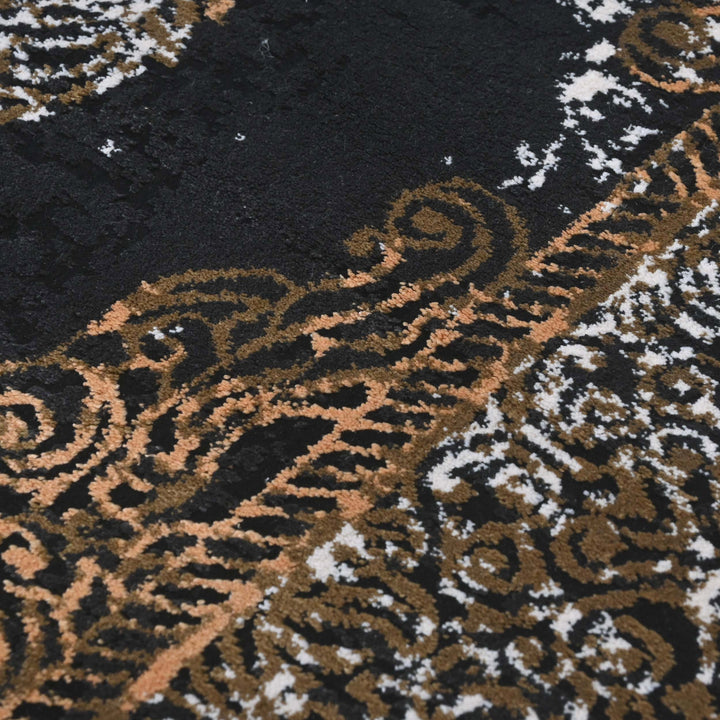 Copper Brown Abstract Turkish Rug 5X8 FT