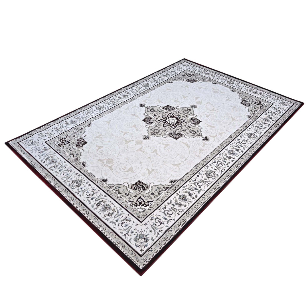 Warm Ivory & Cream Turkish Rug 7x10 ft
