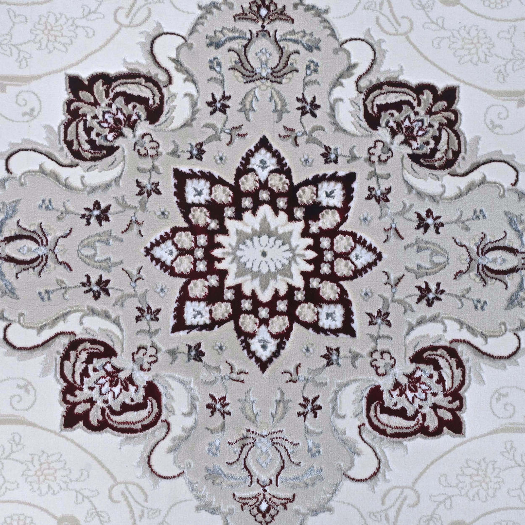Warm Ivory & Cream Turkish Rug 7x10 ft