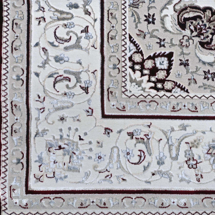 Warm Ivory & Cream Turkish Rug 7x10 ft