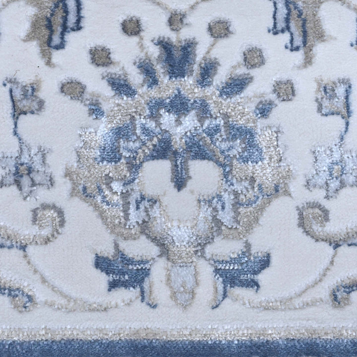 Slate Grey Floral Turkish Rug 7x10 ft