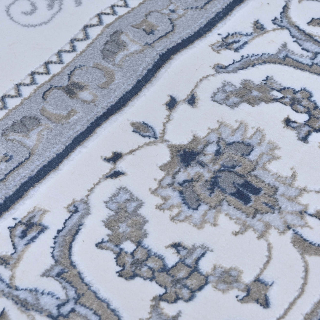 Slate Grey Floral Turkish Rug 7x10 ft