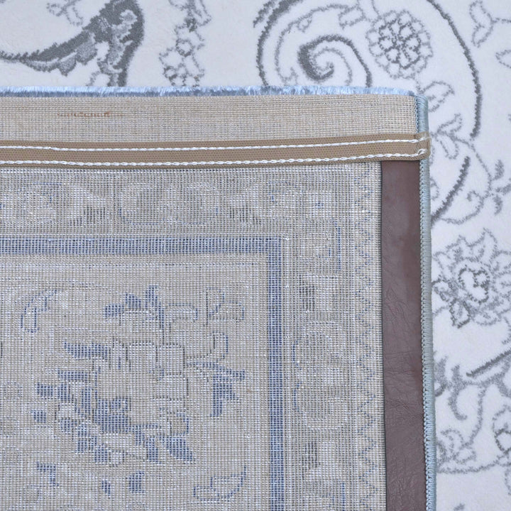 Slate Grey Floral Turkish Rug 7x10 ft