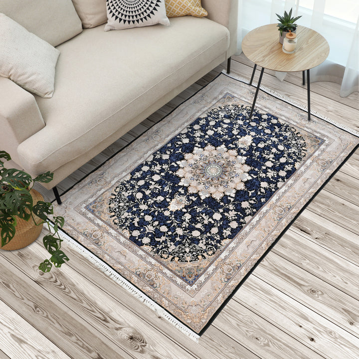 Navy Blue Persian Khas Rug  5X8 ft