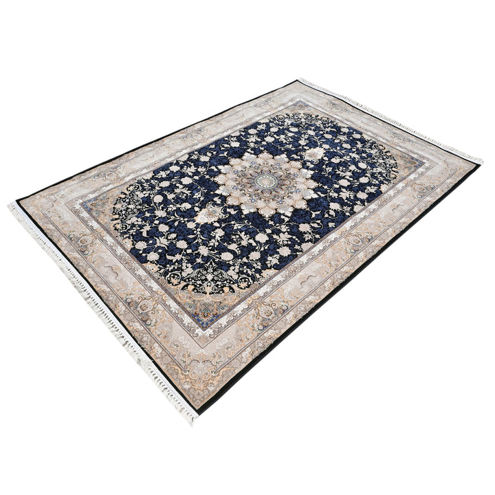 Navy Blue Persian Khas Rug  5X8 ft