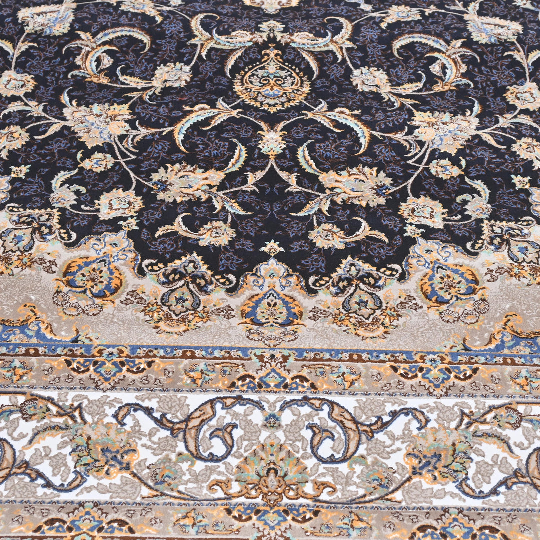 Charcoal Grey Persian Khas Rug  5X8 ft