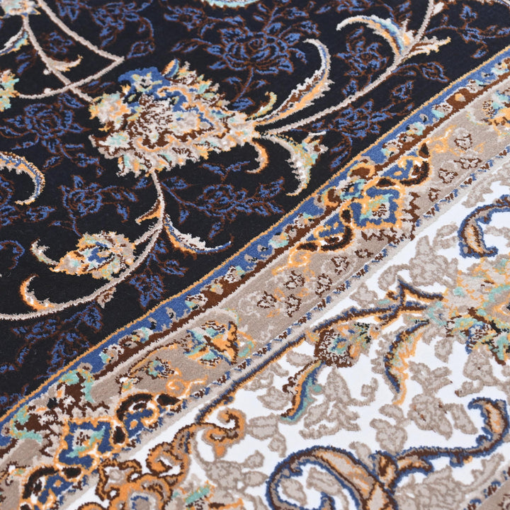 Charcoal Grey Persian Khas Rug  5X8 ft