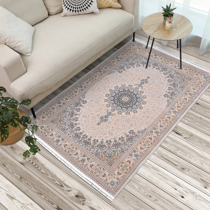 Blush Pink Persian Khas Rug  5X8 ft