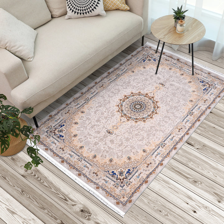 Blush Pink Persian Khas Rug  5X8 ft