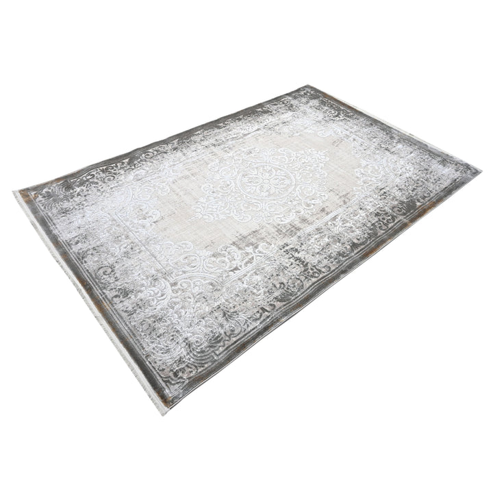 Grey Vintage Turkish Rug 5X8 ft