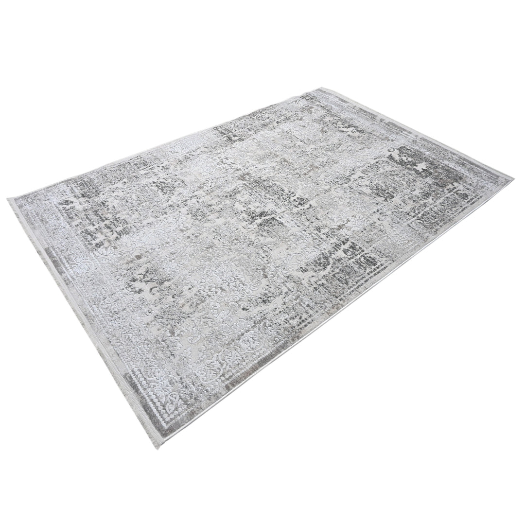 Grey Vintage Turkish Rug 5X8 ft