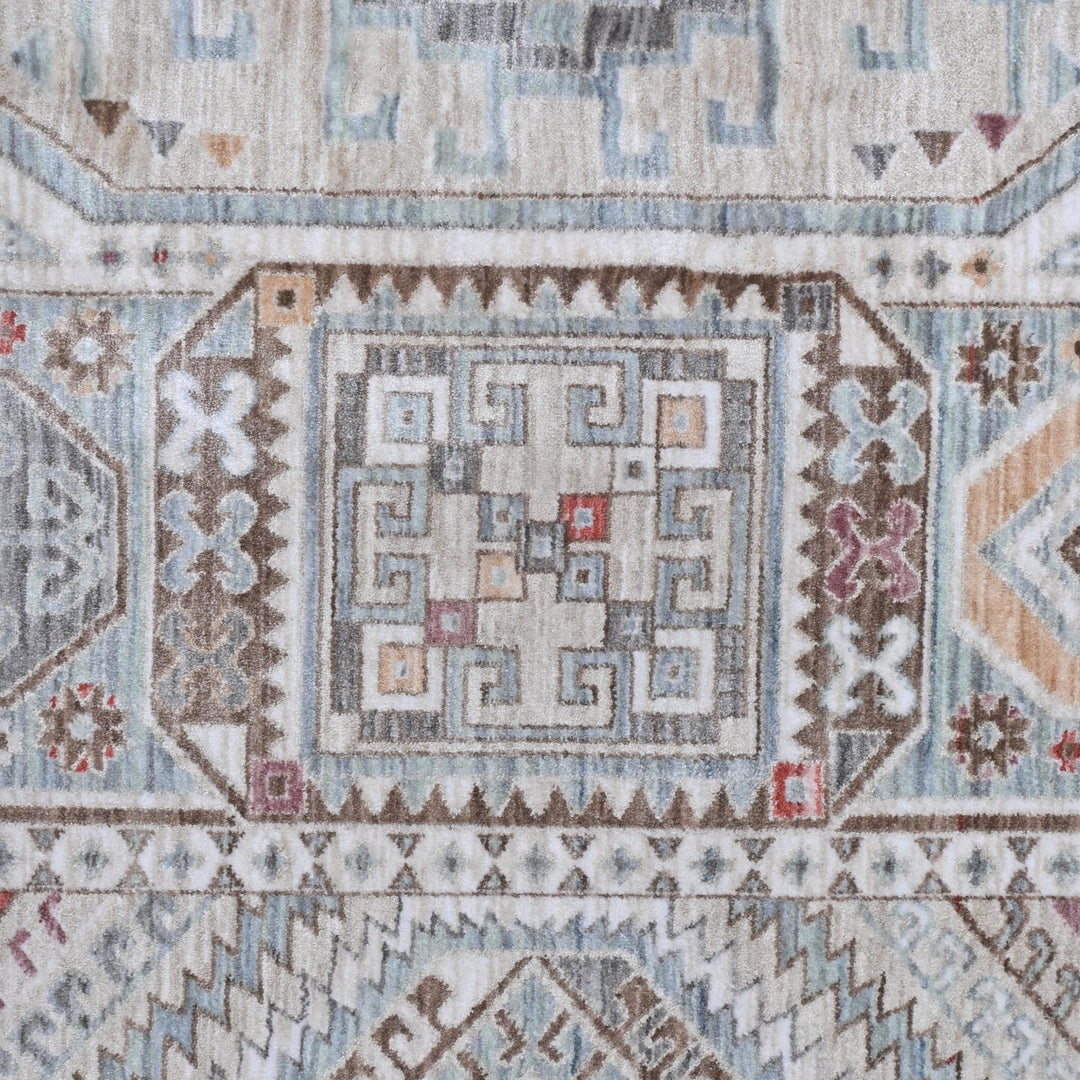 Blue Grey Turkish Rug 5X8 ft