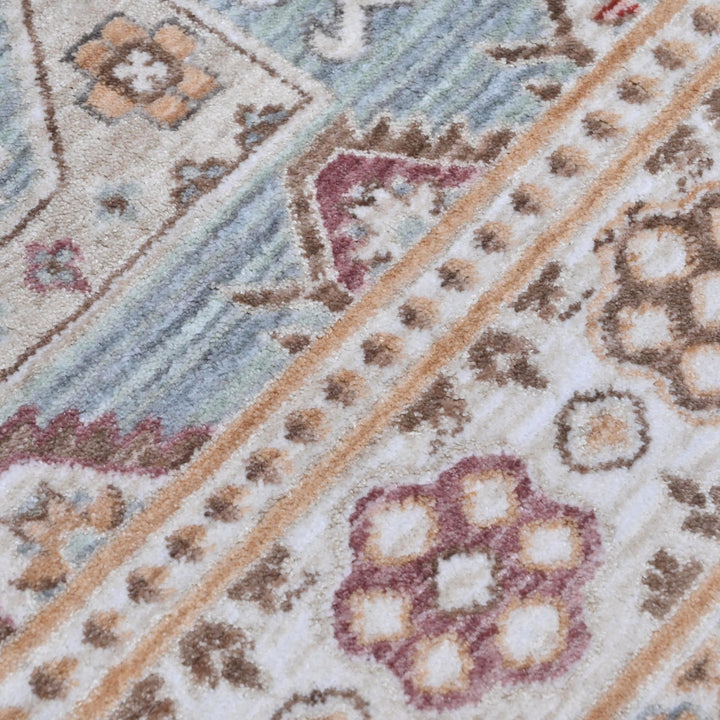 Blue Grey Turkish Rug 5X8 ft