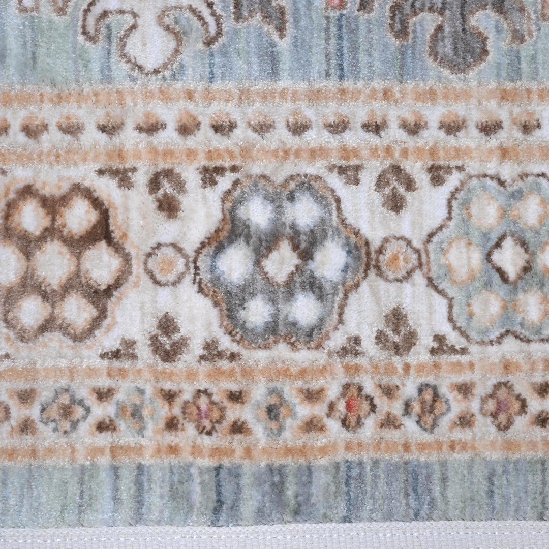 Blue Grey Turkish Rug 5X8 ft