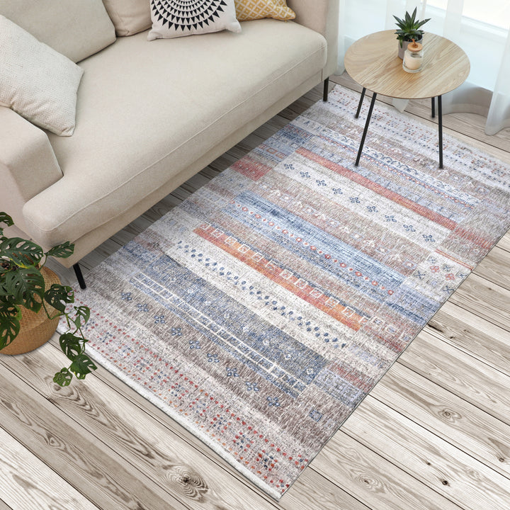 Multi-Color Vintage Turkish Rug 5X8 ft