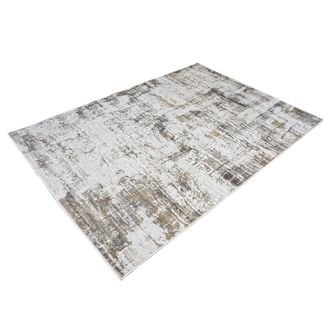 Beige Grey Abstract Turkish Rug 5X8 ft