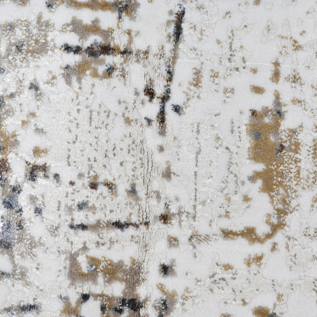 Beige Grey Abstract Turkish Rug 5X8 ft