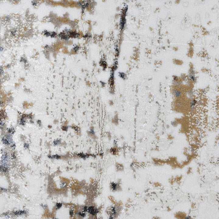 Beige Grey Abstract Turkish Rug 5X8 ft