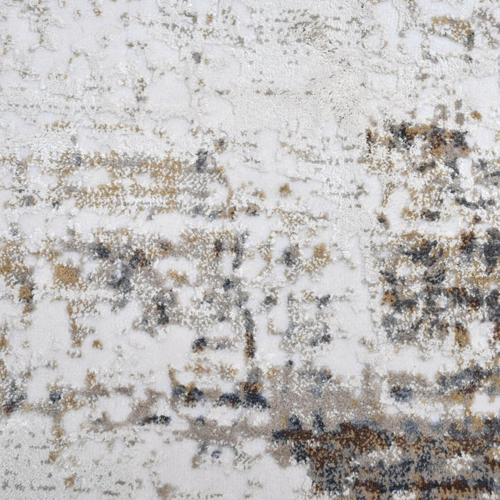 Beige Grey Abstract Turkish Rug 5X8 ft