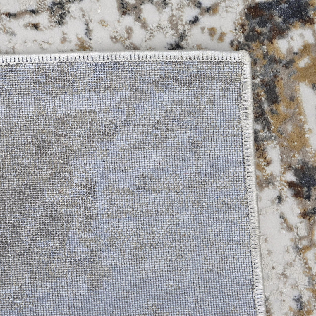 Beige Grey Abstract Turkish Rug 5X8 ft