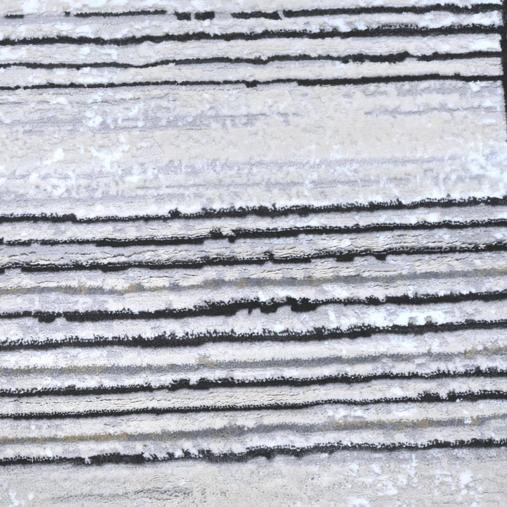 Grey Geometric Turkish Rug 5X8 ft