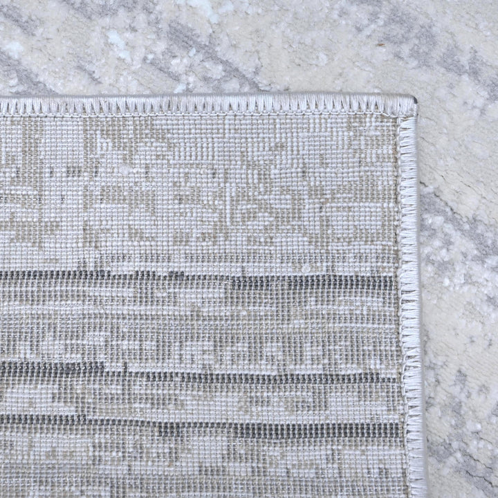 Grey Geometric Turkish Rug 5X8 ft