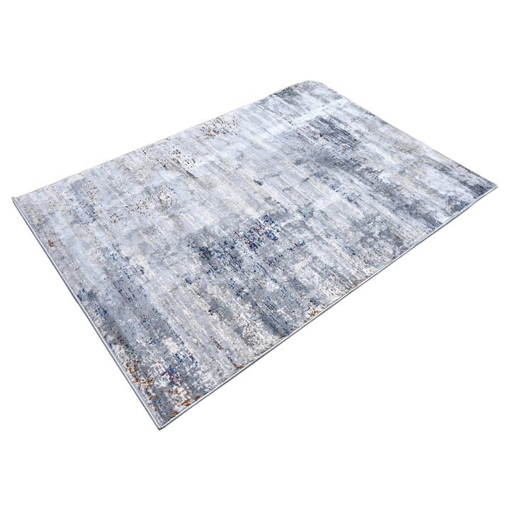 Grey Abstract Turkish Rug 4x6 Ft