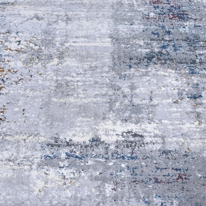 Grey Abstract Turkish Rug 4x6 Ft