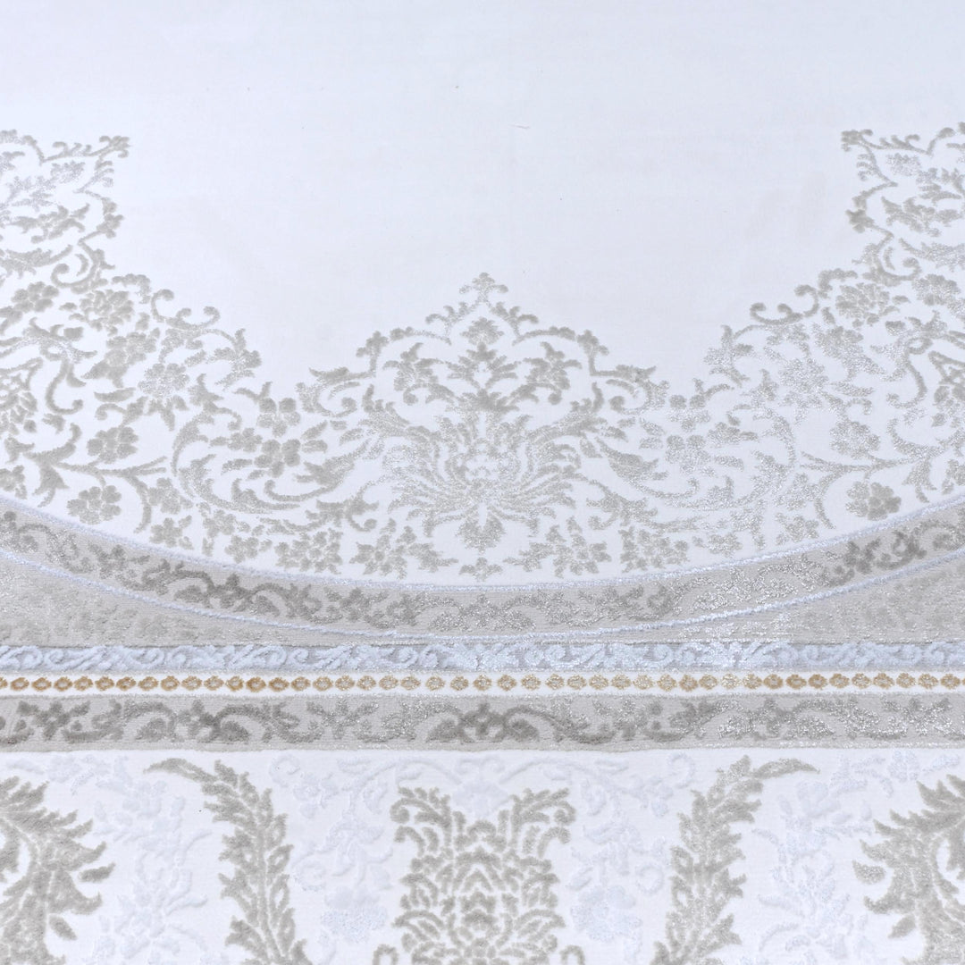 Light Grey Traditional Turkish Rug 7x10 ft