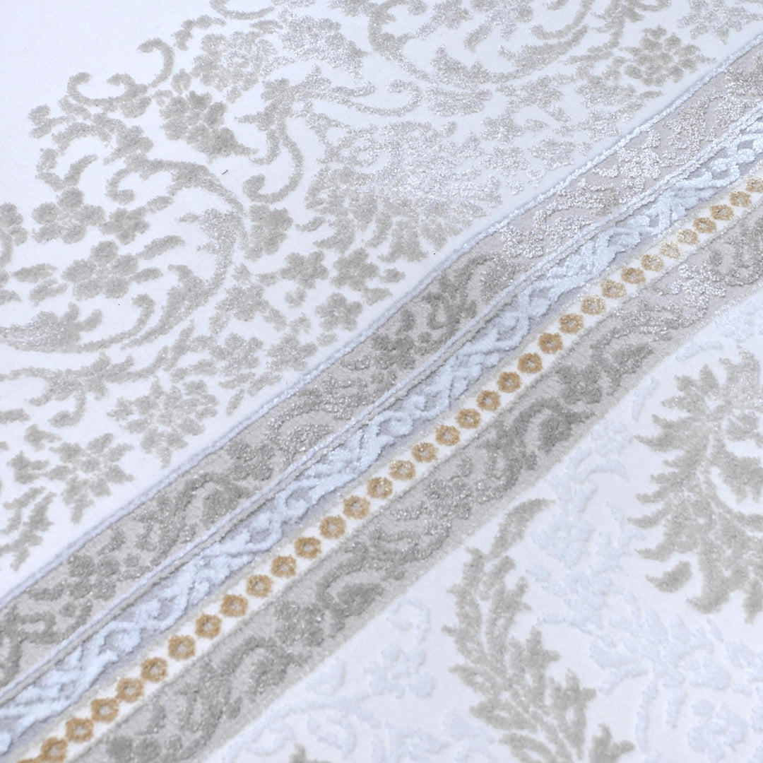 Light Grey Traditional Turkish Rug 7x10 ft