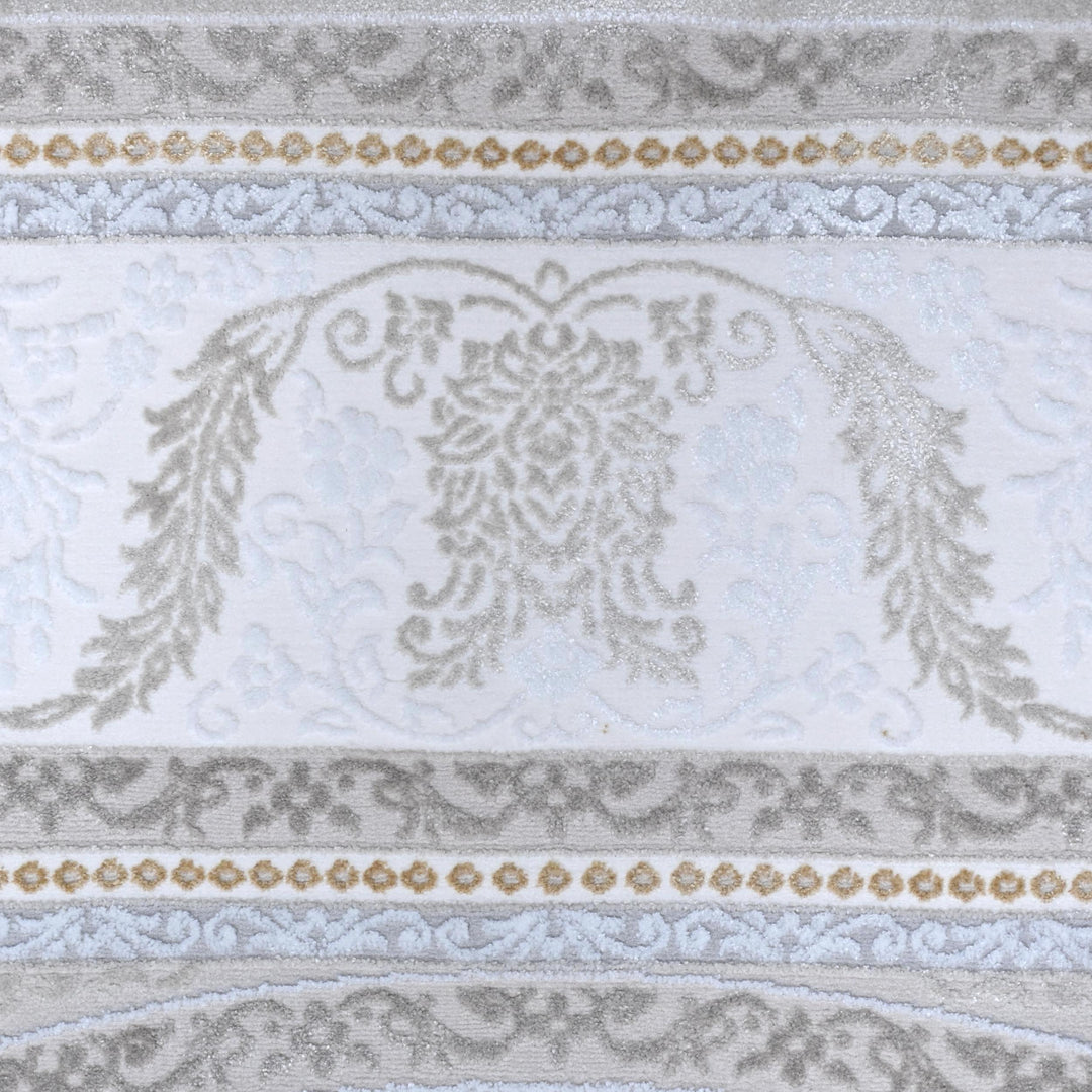 Light Grey Traditional Turkish Rug 7x10 ft