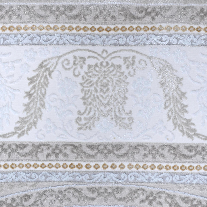 Light Grey Traditional Turkish Rug 7x10 ft