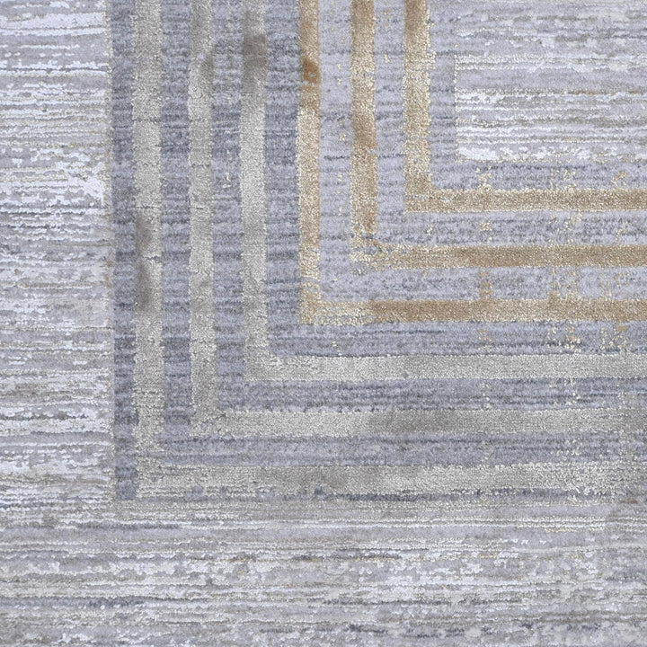 Grey Cream Turkish Rug 5X8 ft