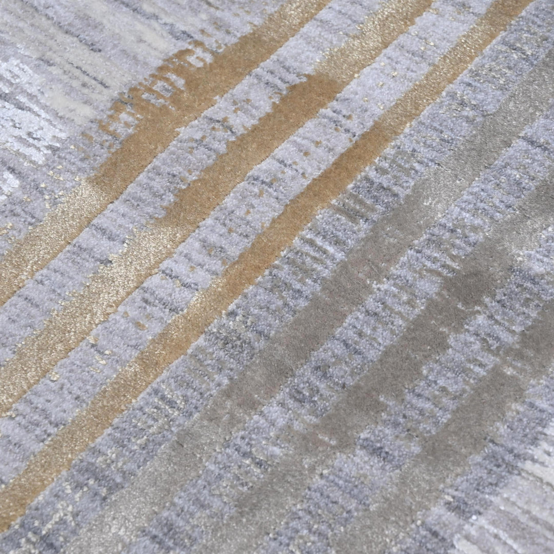 Grey Cream Turkish Rug 5X8 ft