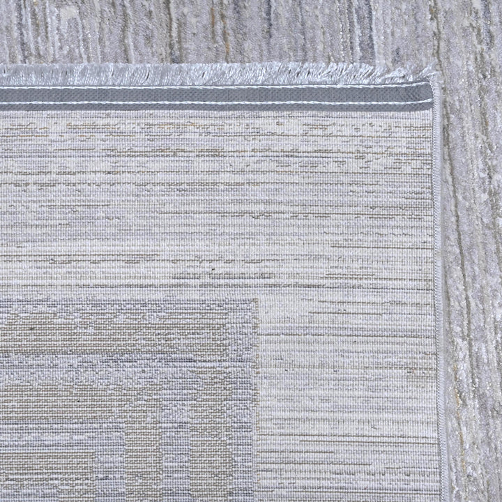 Grey Cream Turkish Rug 5X8 ft