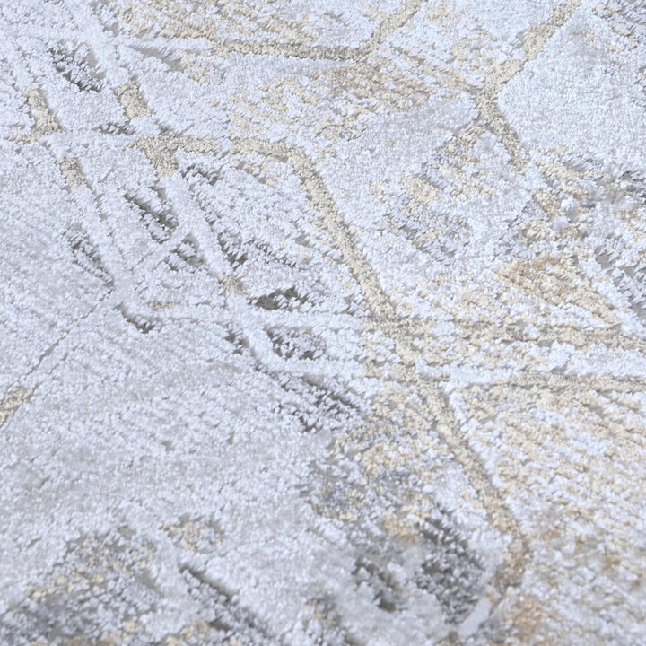 Grey Cream Abstract Turkish Rug 7x10 ft