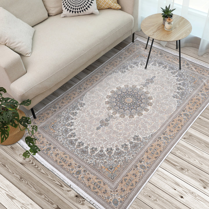 Grey Beige Persian Rug 7x10 FT